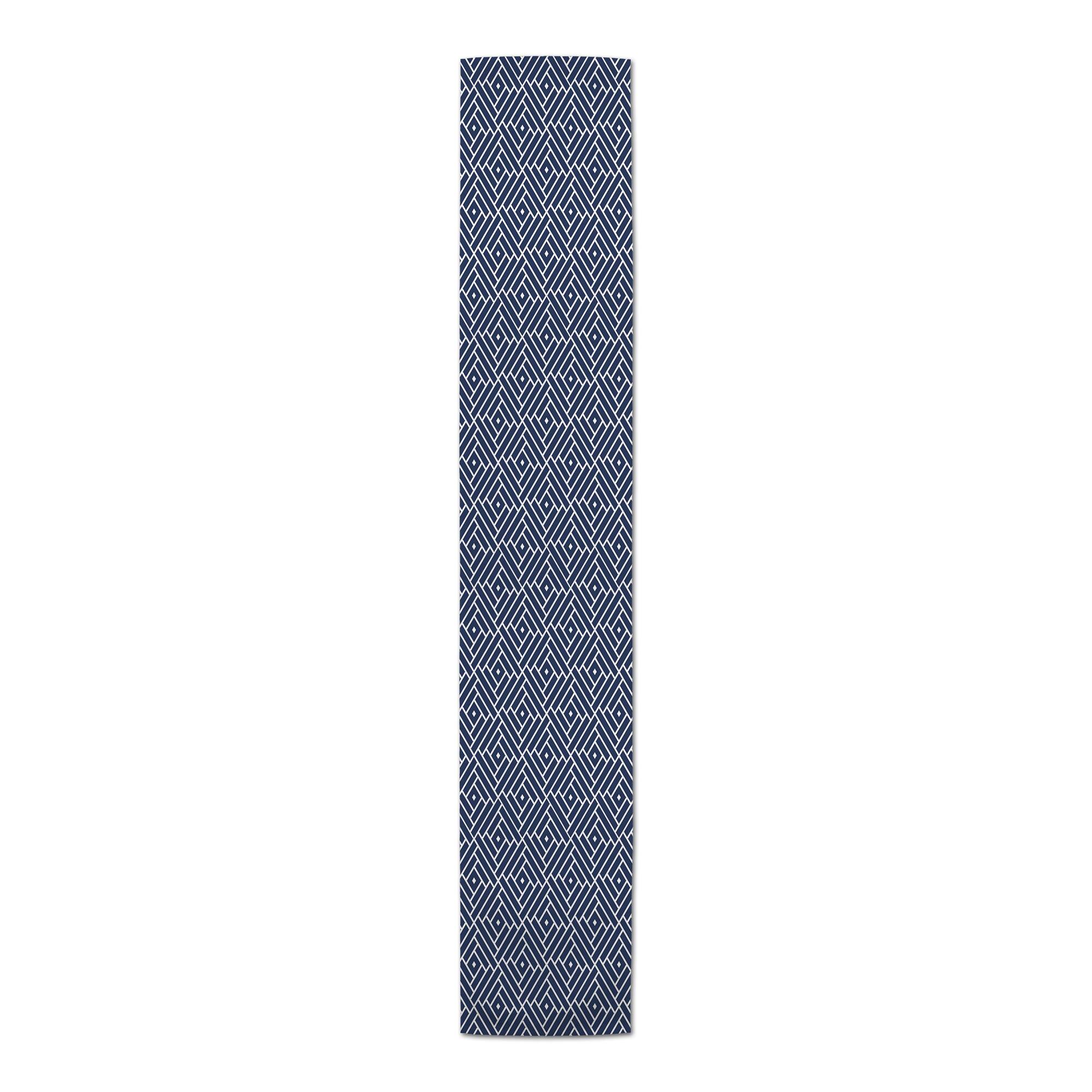 Navy Diamonds Outdoor Table Runner